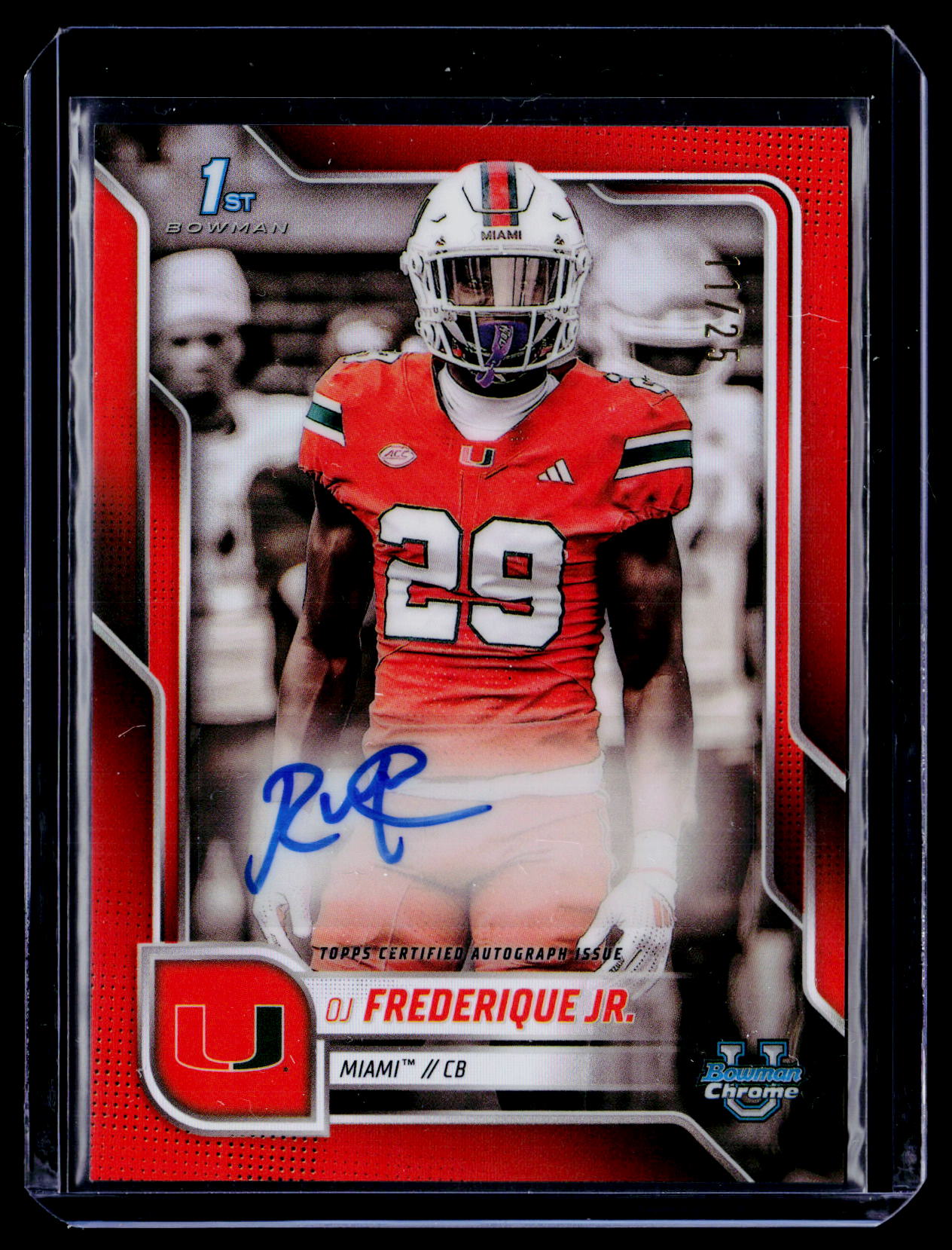 2025 Bowman Chrome Frederique Jr. Prospect Autographs Orange Refractor #/25