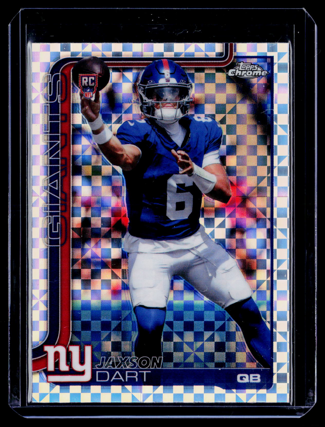 2025 Topps Chrome #306 Jaxson Dart X-Fractor