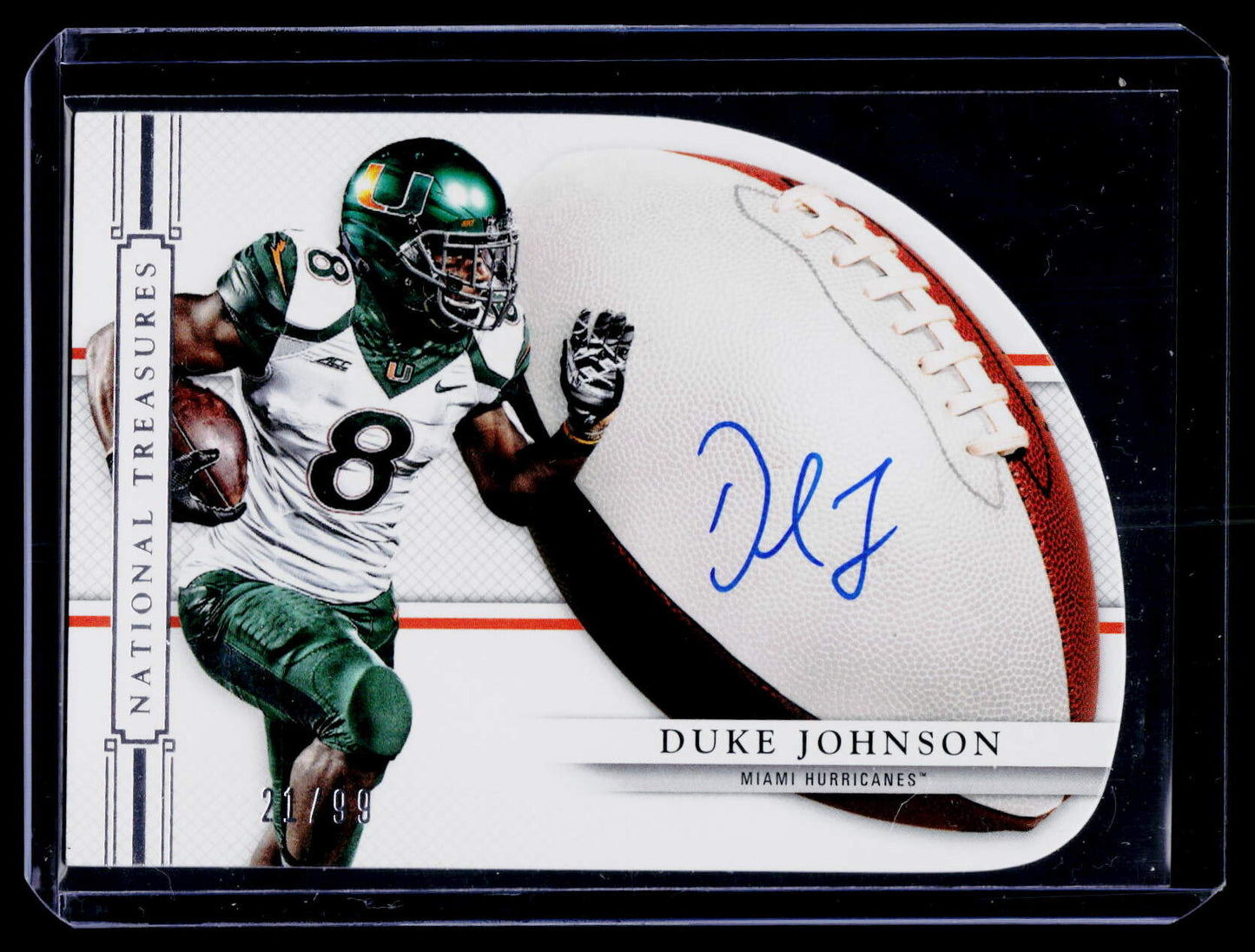 2015 National Treasures #12 Duke Johnson College FB Signature Die Cuts #/99