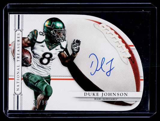 2015 National Treasures #12 Duke Johnson College FB Signature Die Cuts #/99