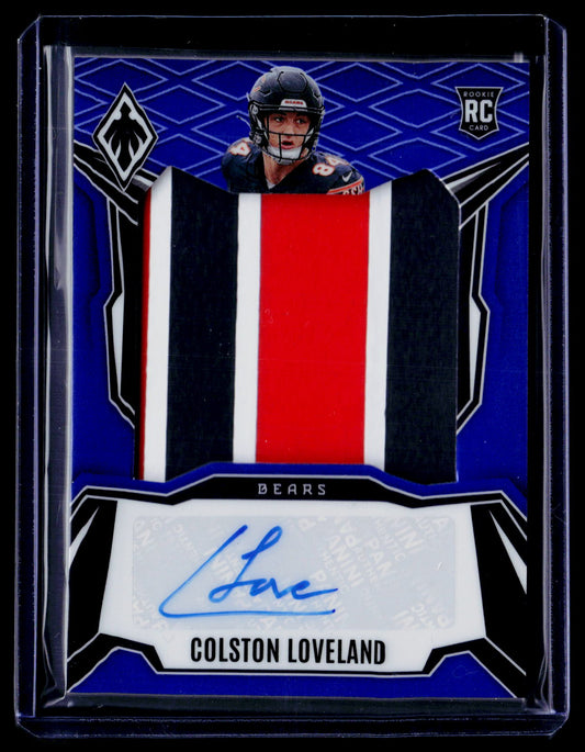 2025 Panini Phoenix Colston Loveland RPS Rookie Patch Autographs Blue Prizm #/49