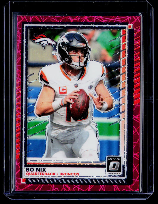 2025 Donruss Optic #31 Bo Nix Pink Velocity #/99