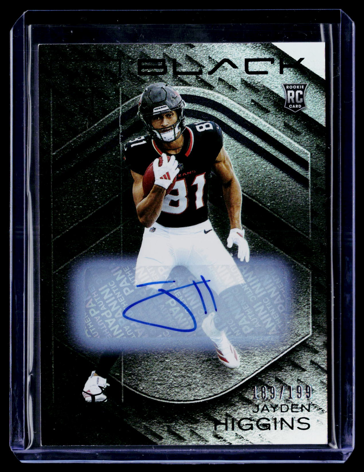 2025 Panini Black #105 Jayden Higgins Rookies Autographs #/199