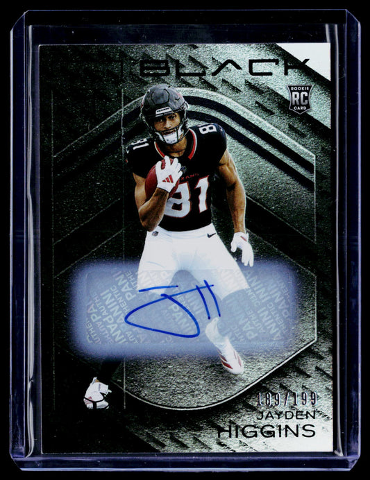 2025 Panini Black #105 Jayden Higgins Rookies Autographs #/199