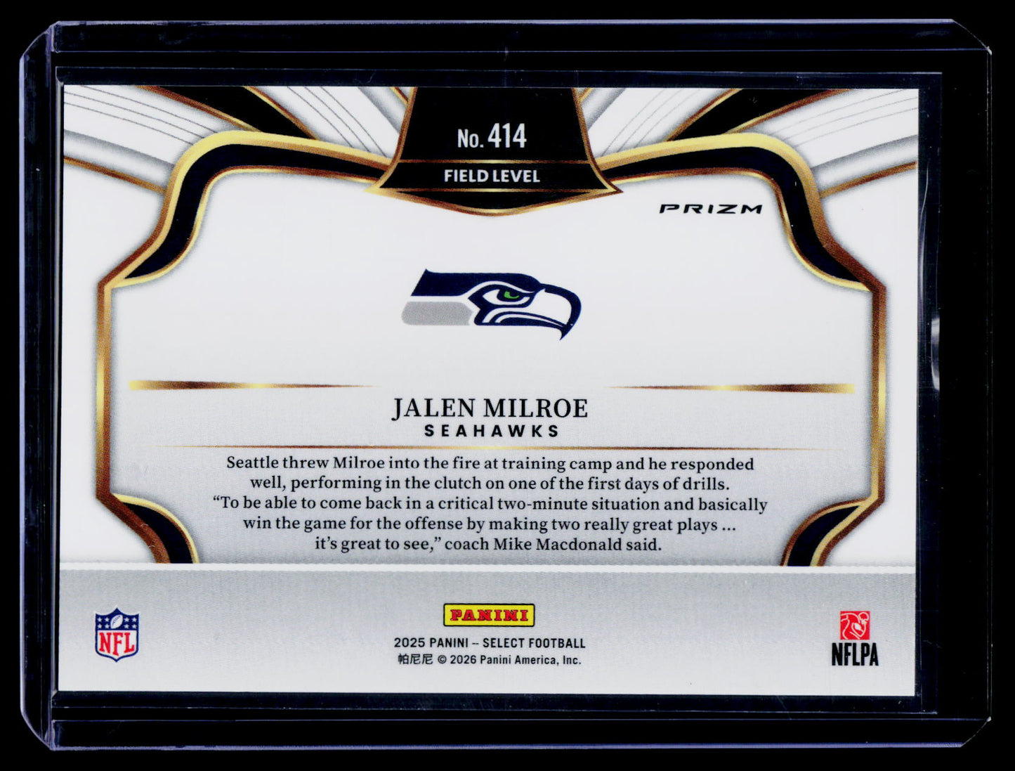 2025 Panini Select #414 Jalen Milroe Silver Prizm