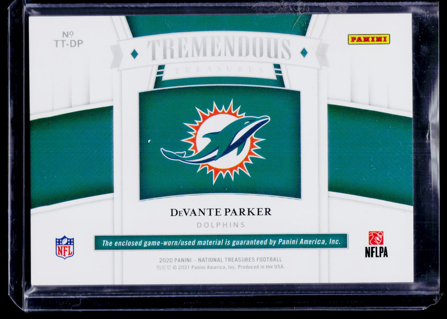 2020 Panini National Treasures DeVante Parker Tremendous Treasures Prime #/25