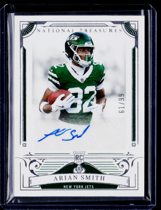2025 Panini National Treasures #121 Arian Smith RC Auto