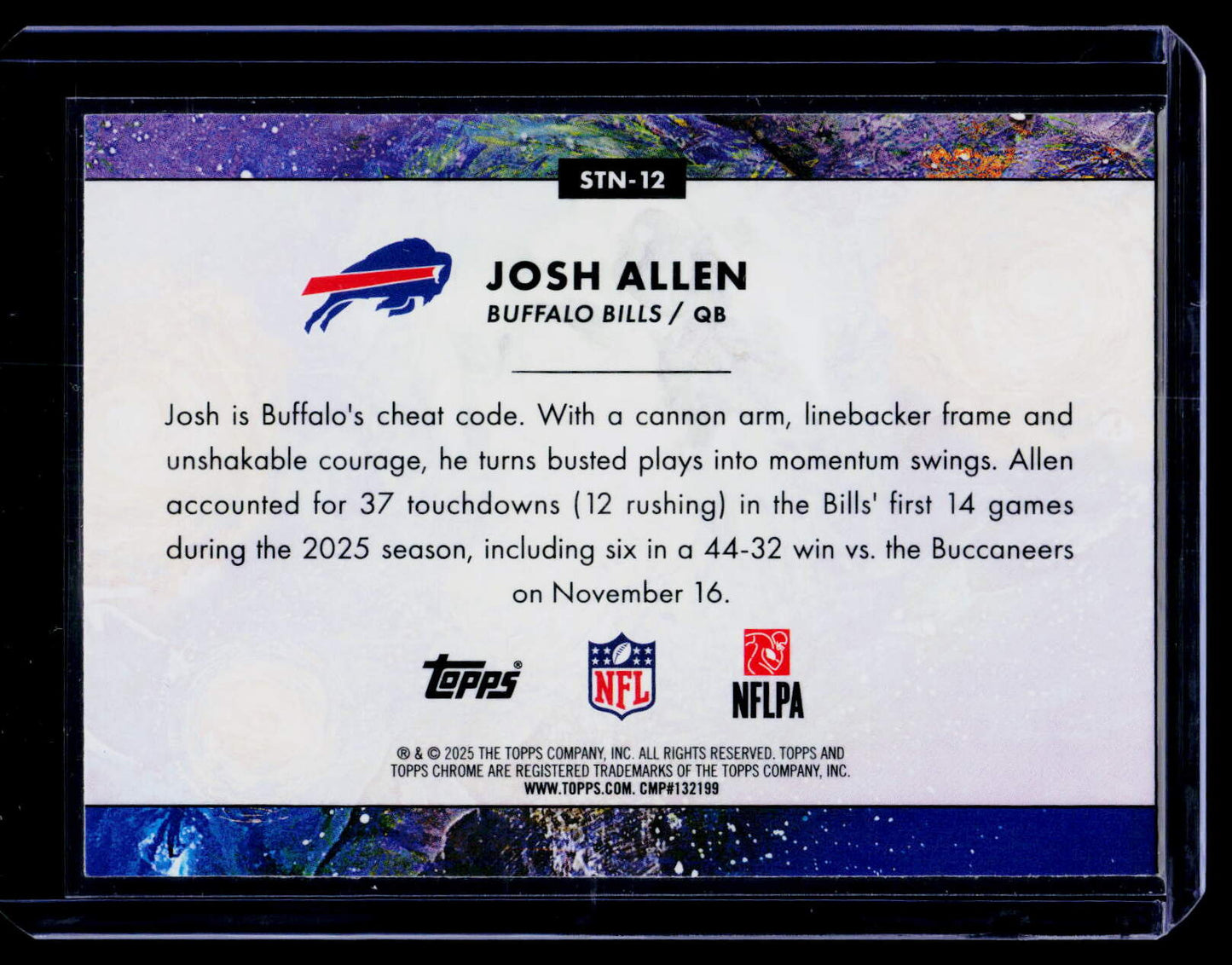 2025 Topps Chrome Cosmic #STN-12 Josh Allen Stars in the Night