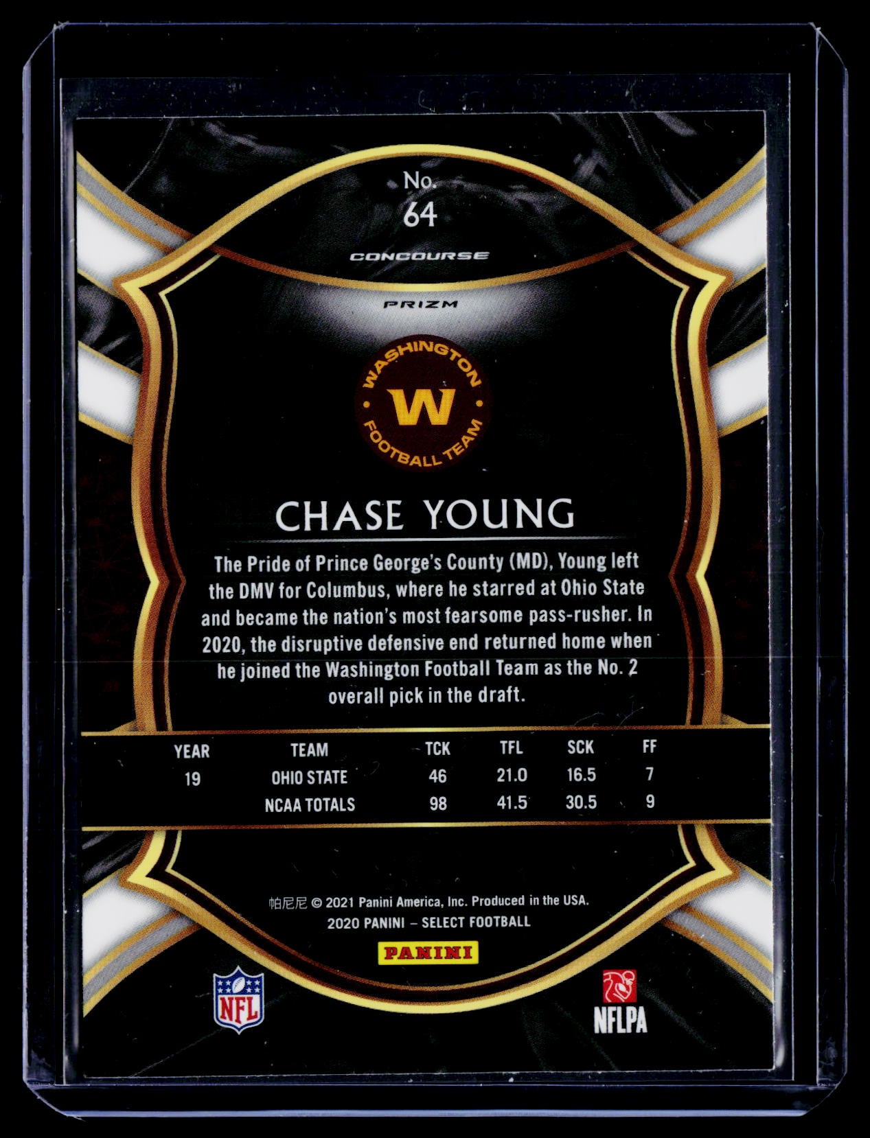 2020 Panini Select #64 Chase Young Cosmic