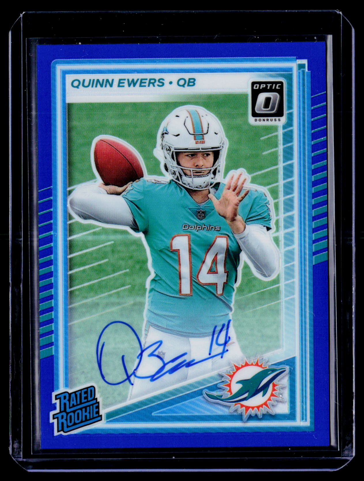 2025 Donruss Optic #213 Quinn Ewers Rated Rookies RPS Autographs Blue #/149