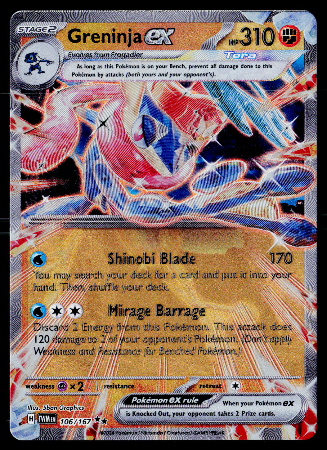 Miscellaneous Cards & Products #106/167 Greninja ex (GameStop Metal Card)
