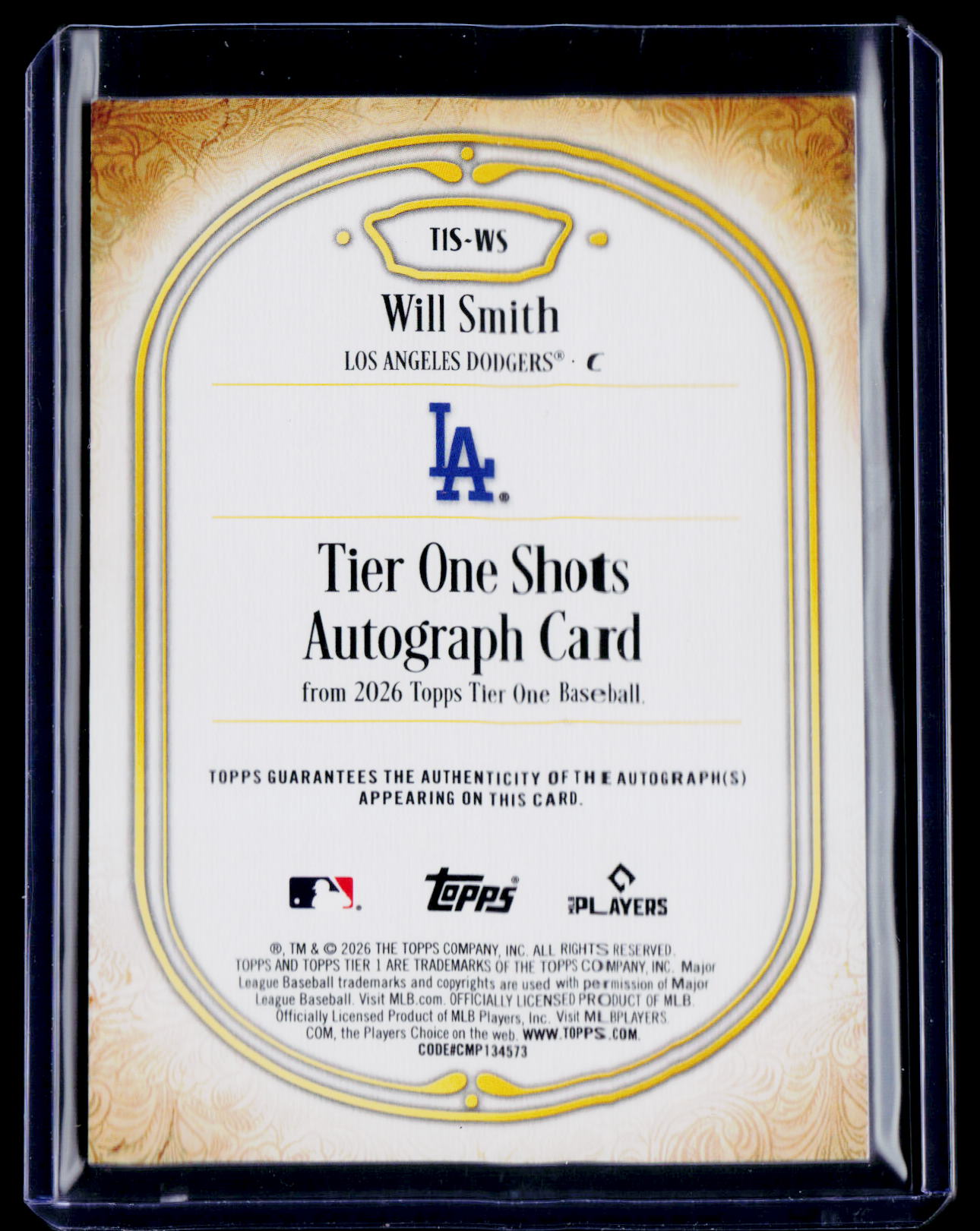 2026 Topps Tier One #T1S-WS Will Smith Tier One Shots Autographs #/75