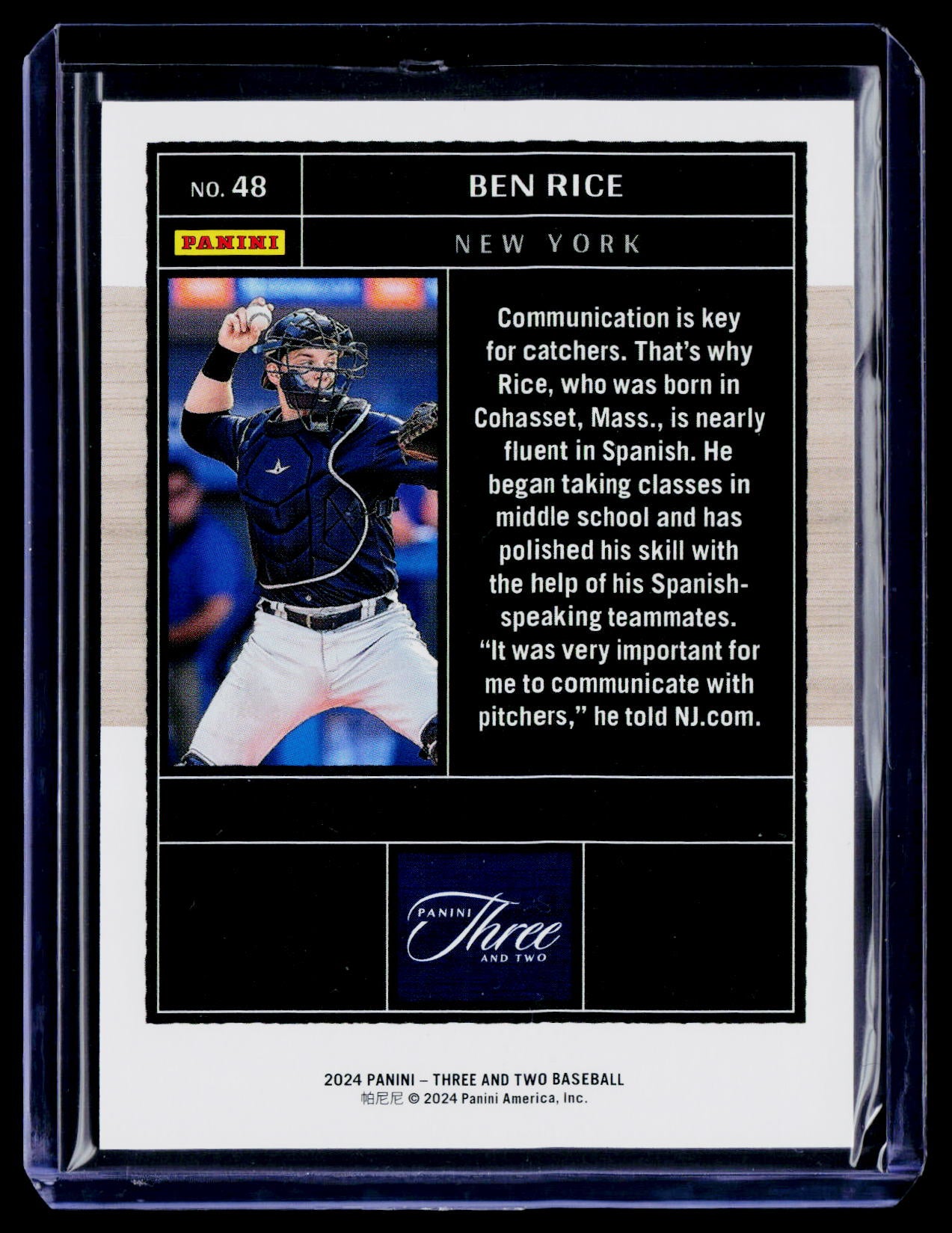 2024 Panini Three and Two #48 Ben Rice Holo Gold #/10
