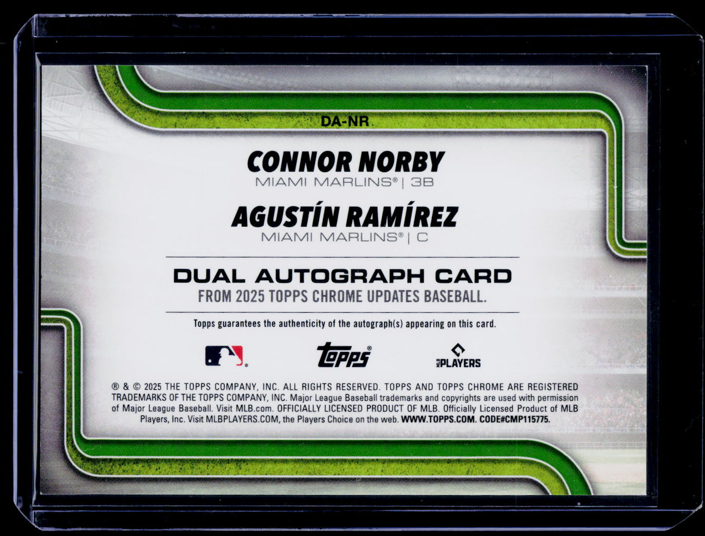 2025 Topps Chrome Update Connor Norby / Agustin Ramírez Dual Autographs #/10