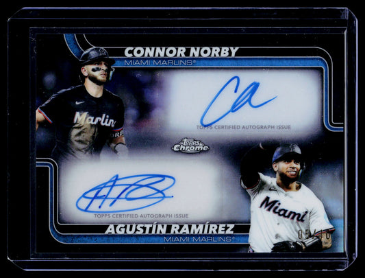 2025 Topps Chrome Update Connor Norby / Agustin Ramírez Dual Autographs #/10