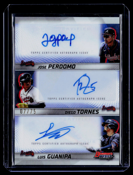 2025 Bowman's Best Luis Guanipa / Jose Perdomo / Diego Tornes Triple Auto #/75