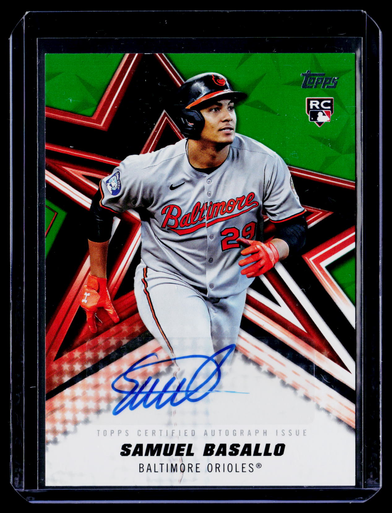 2026 Topps #BSA-SBA Samuel Basallo Baseball Stars Autographs Green #/99