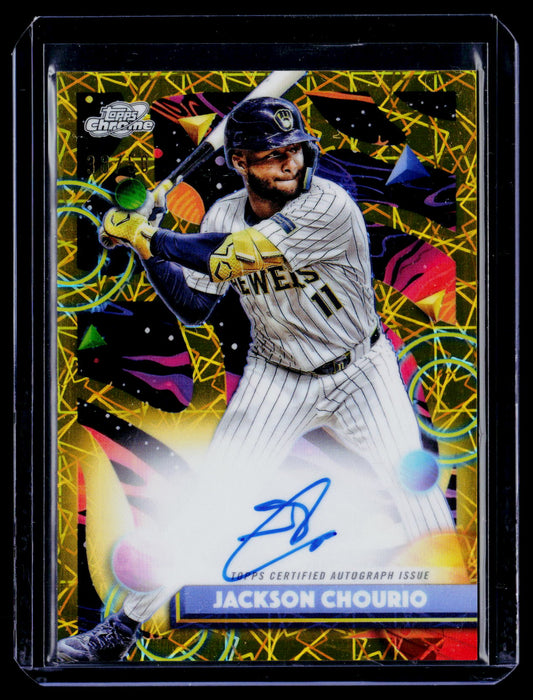 2025 Topps Cosmic Jackson Chourio Autograph Gold Interstellar Refractor #/50