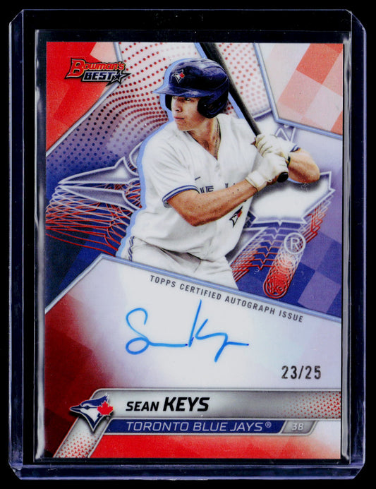 2025 Bowman's Best Sean Keys Best of 2025 Autographs Orange Refractors #/25