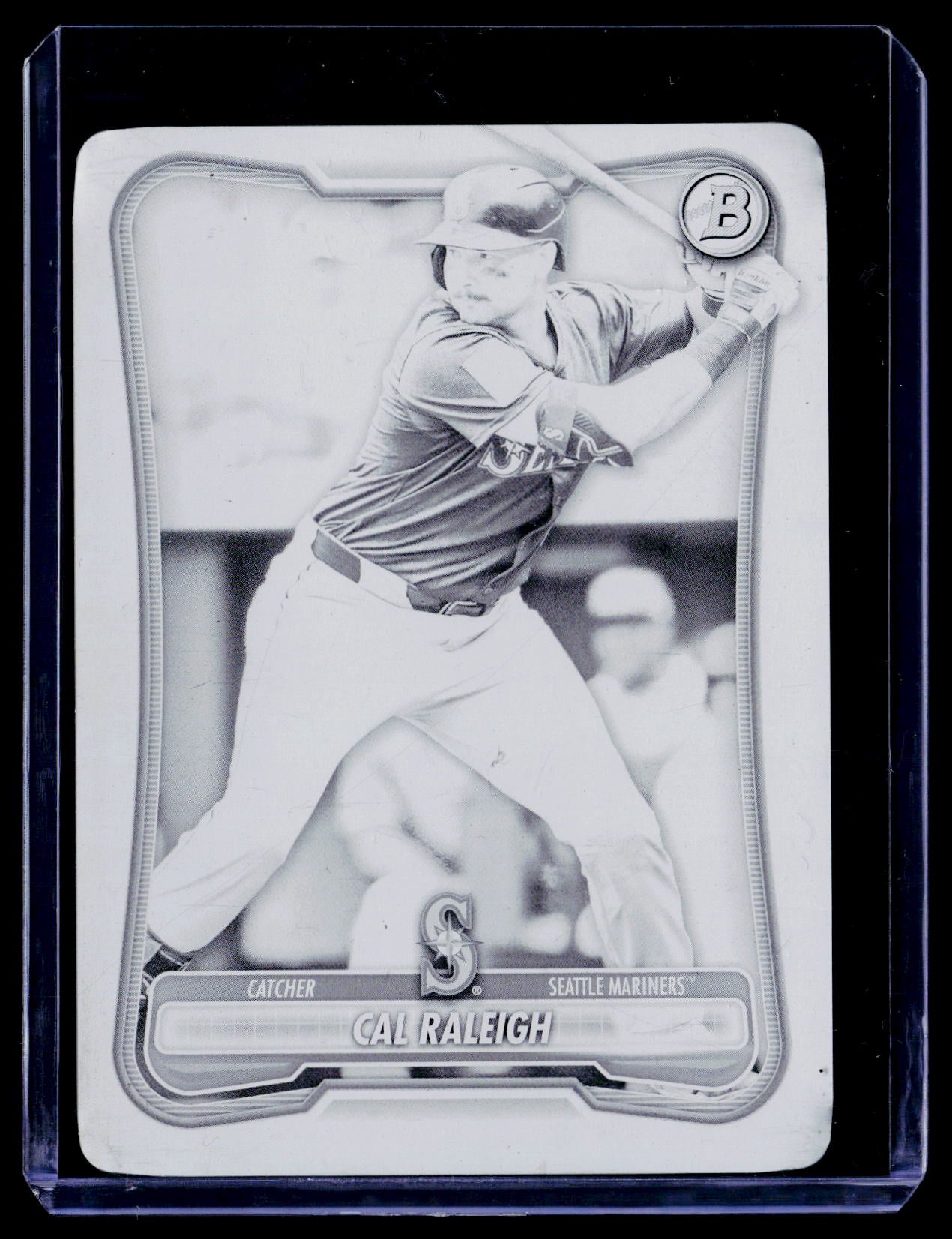 2026 Bowman #13 Cal Raleigh Printing Plate Black #/1