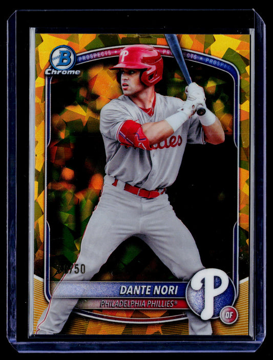 2025 Bowman Draft Sapphire Edition #BDC-33 Dante Nori Gold Sapphire #/50