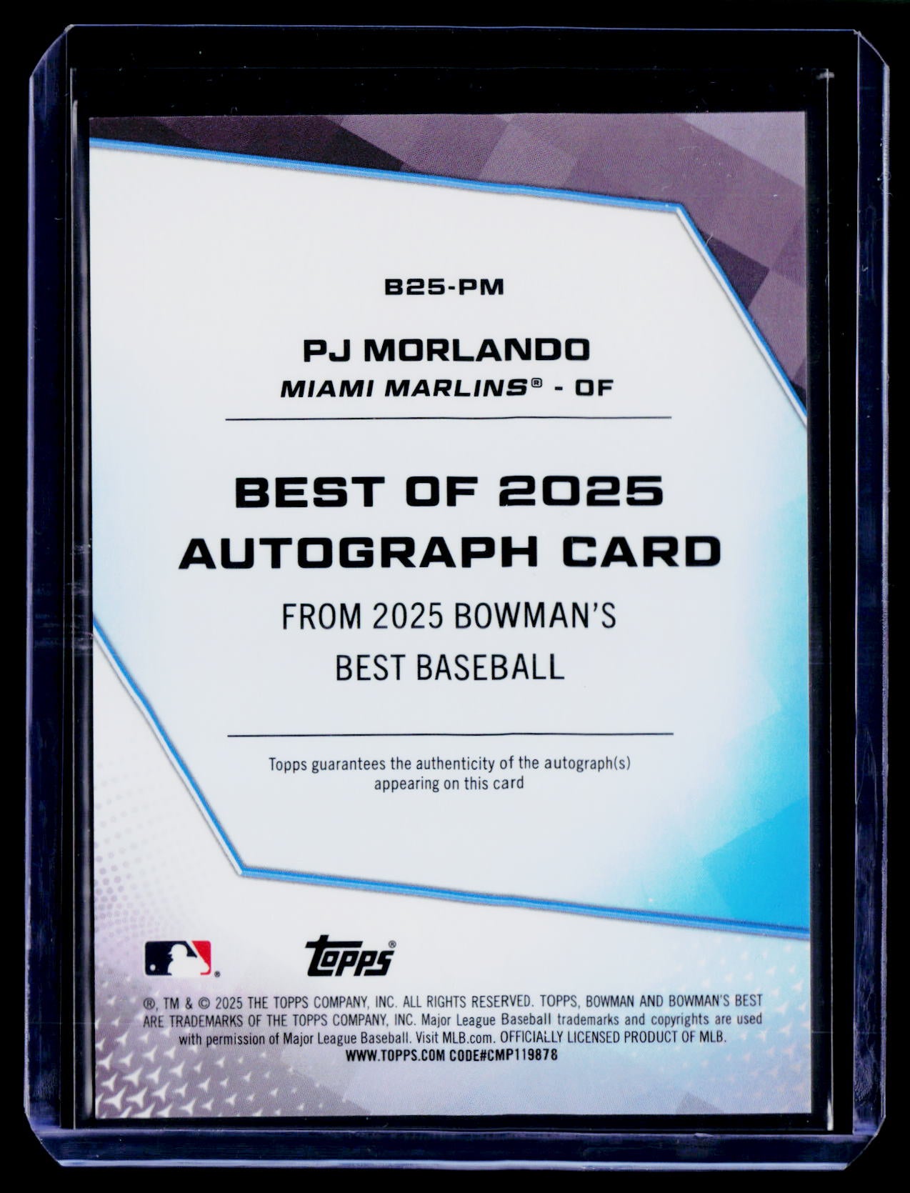 2025 Bowman's Best PJ Morlando Best of Auto Gold Mini-Diamond Refractors #/50