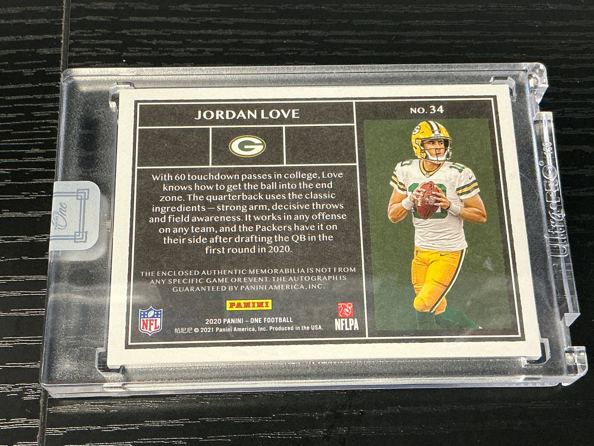 2020 Panini One #34 Rookie Dual Patch Auto Jordan Love /75