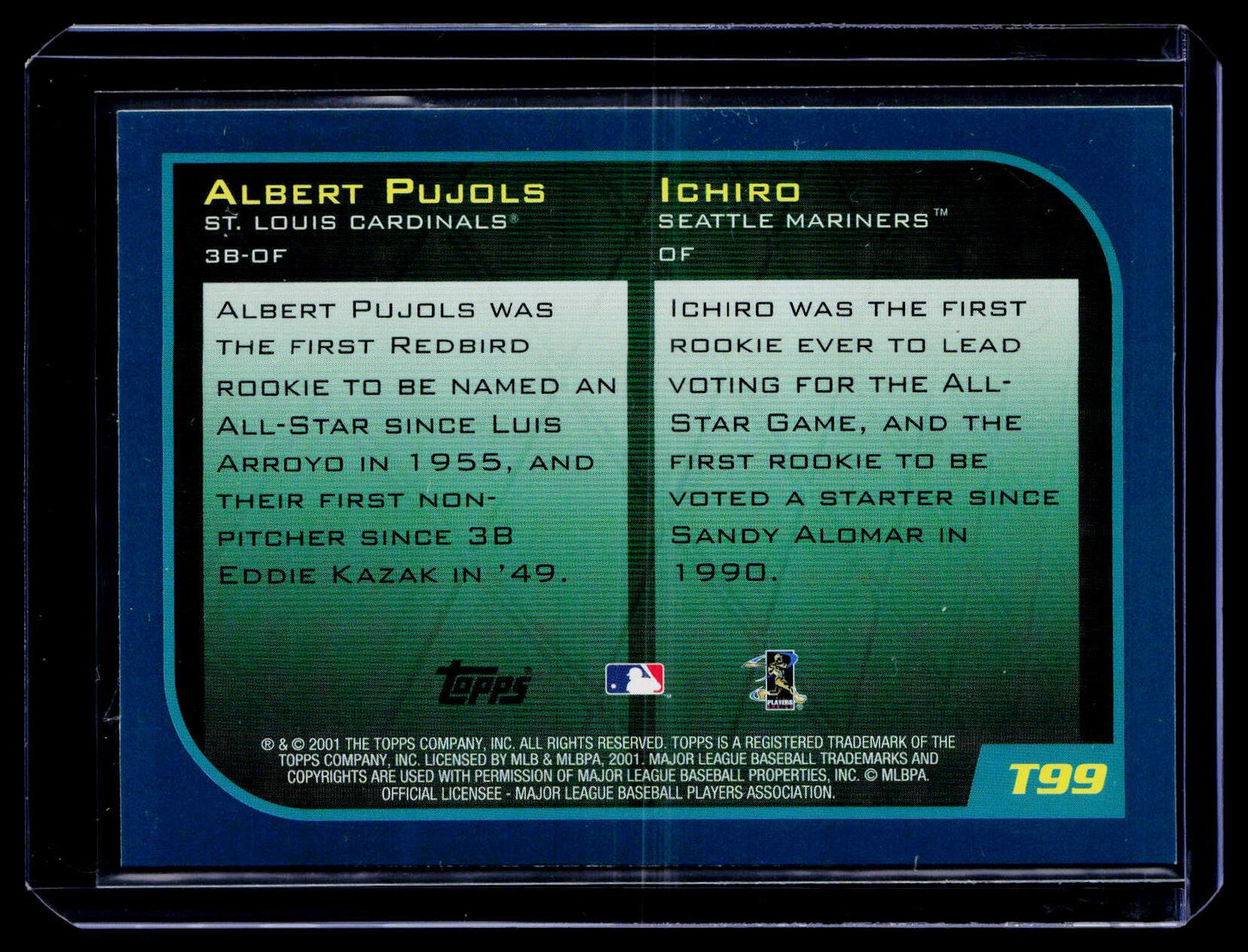 2001 Topps Traded & Rookies #T99 Ichiro / Albert Pujols
