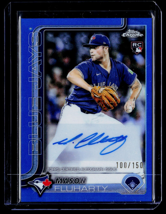 2025 Topps Chrome Update #AC-MFL Mason Fluharty Autographs Blue Refractors #/150