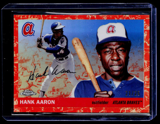 2025 Topps Chrome Platinum #304 Hank Aaron Orange Refractors #/25