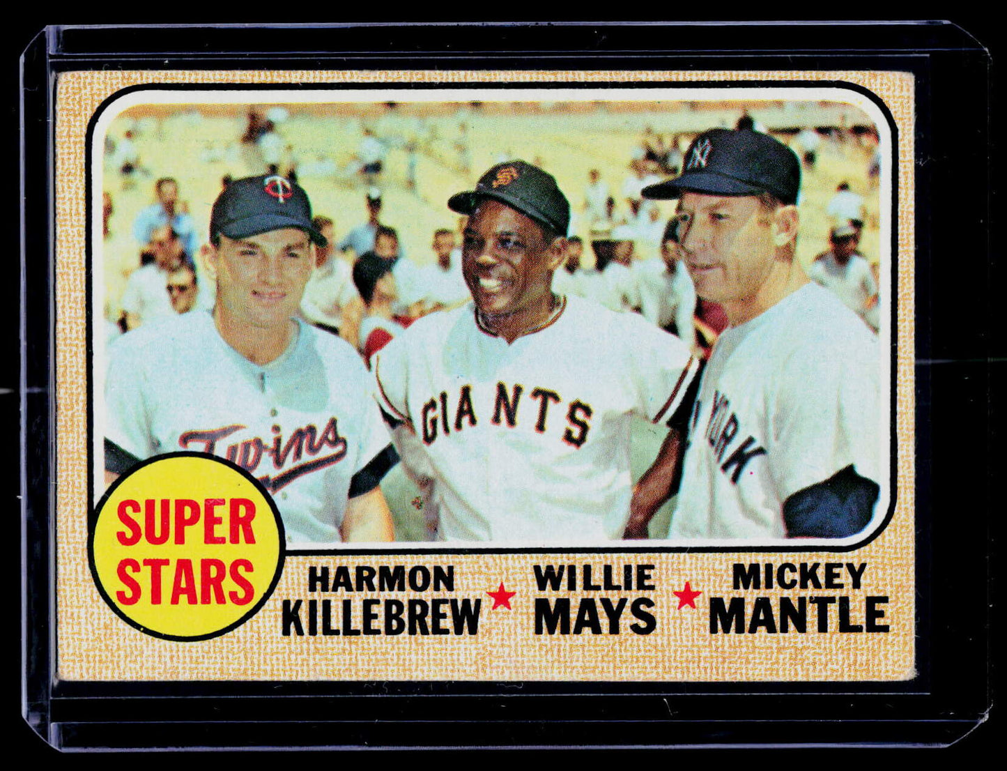 1968 Topps #490 Super Stars (Harmon Killebrew / Willie Mays / Mickey Mantle)