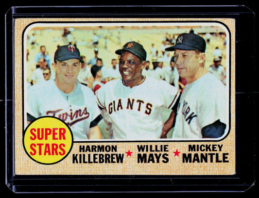 1968 Topps #490 Super Stars (Harmon Killebrew / Willie Mays / Mickey Mantle)