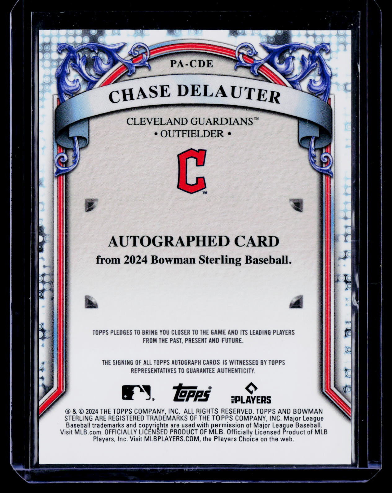 2024 Bowman Sterling #PA-CDE Chase DeLauter Prospect Autographs
