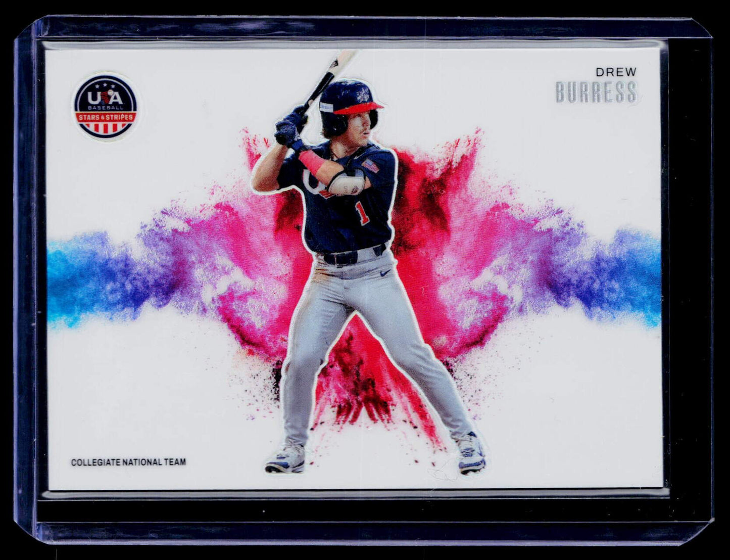 2026 Panini Stars & Stripes Prizm USA Baseball #3 Drew Burress Color Blast