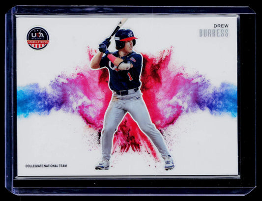 2026 Panini Stars & Stripes Prizm USA Baseball #3 Drew Burress Color Blast