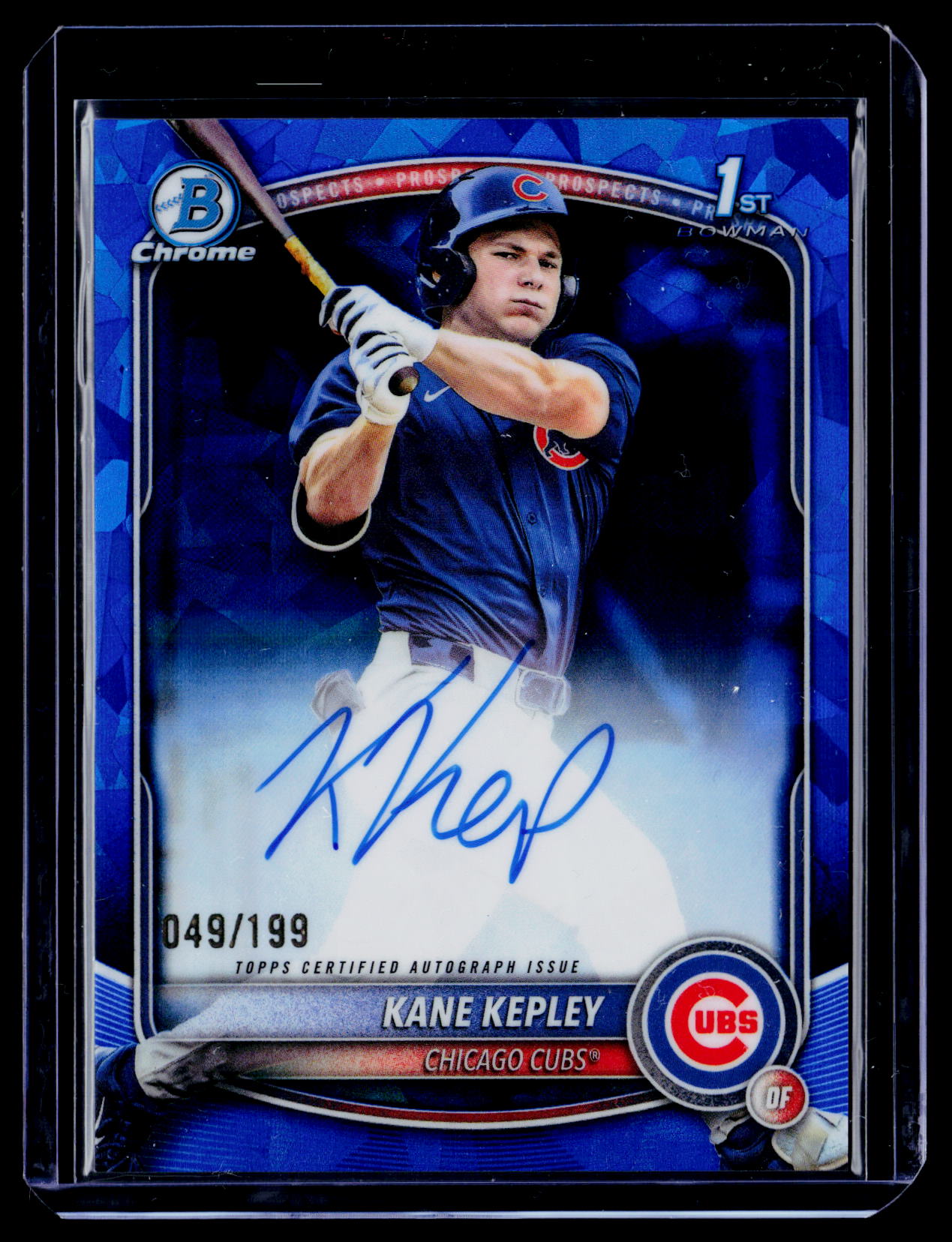 2025 Bowman Draft Sapphire Edition Kane Kepley Chrome Prospect Autographs #/199