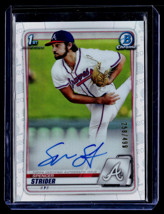 2020 Bowman Draft Spencer Strider Chrome Draft Pick Autographs Refractor #/499