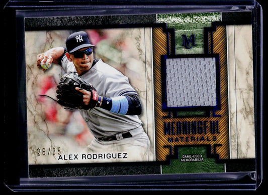 2025 Topps Museum Collection Alex Rodriguez Meaningful Material Sapphire #/35