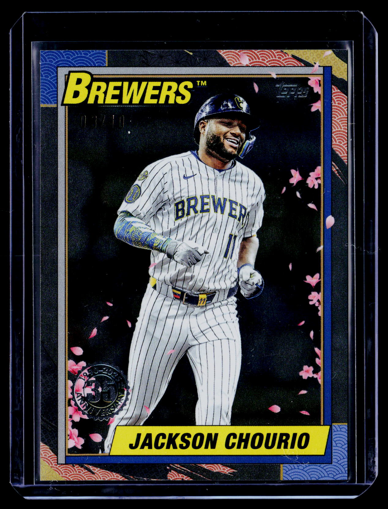 2025 Topps Update Jackson Chourio 1990 35th Anniversary Japan Black Foil #/10