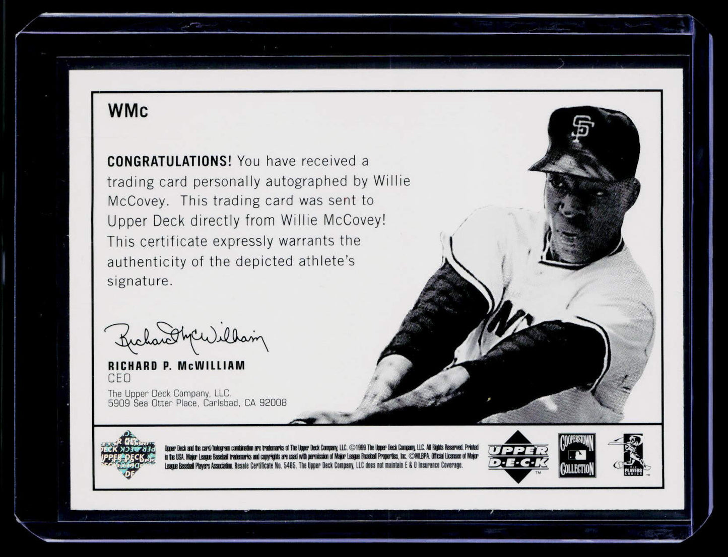 1999 Upper Deck Century Legends #WMc Willie McCovey Epic Signatures