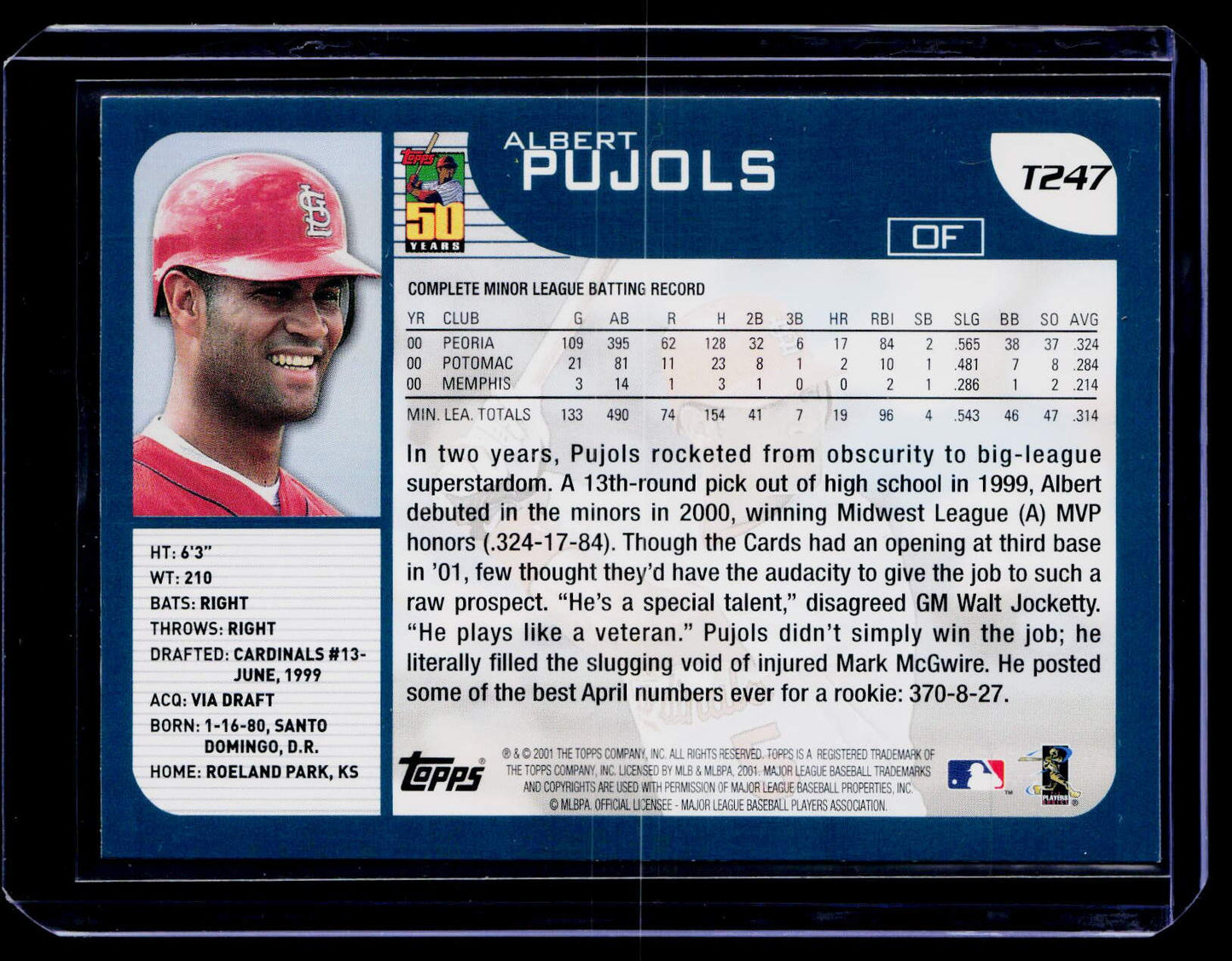 2001 Topps Traded & Rookies #T247 Albert Pujols