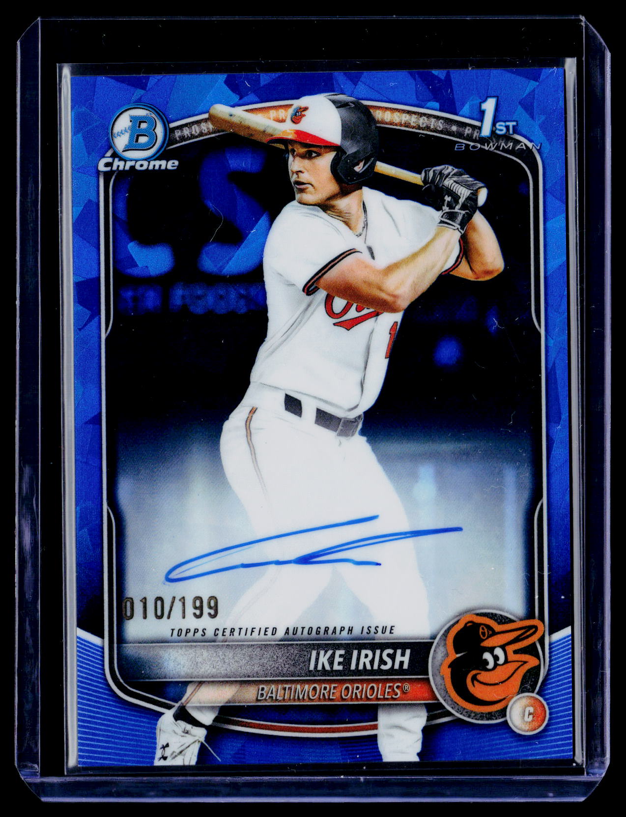 2025 Bowman Draft Sapphire Edition Ike Irish Chrome Prospect Autographs #/199
