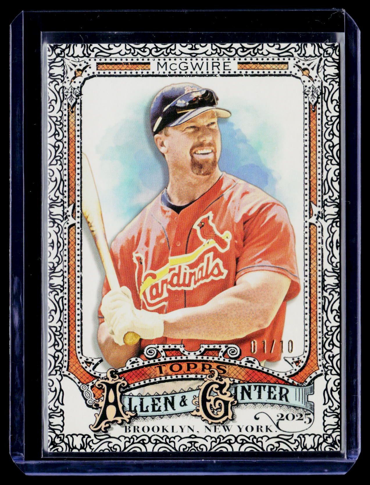 2025 Topps Allen & Ginter #2 Mark McGwire Foil Filagree Black #/10