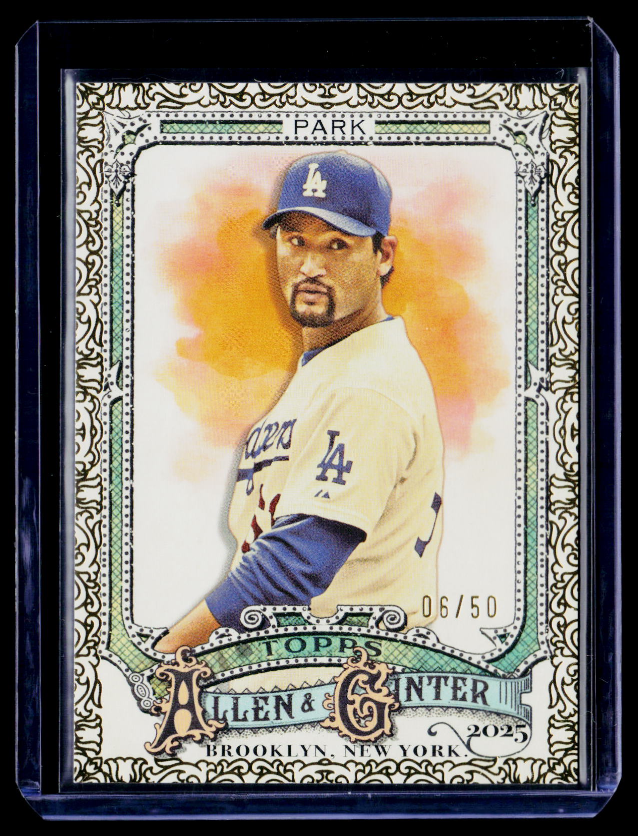 2025 Topps Allen & Ginter #12 Chan Ho Park Foil Filagree Gold #/50