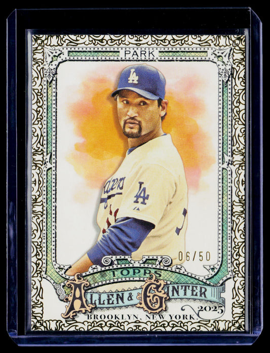 2025 Topps Allen & Ginter #12 Chan Ho Park Foil Filagree Gold #/50