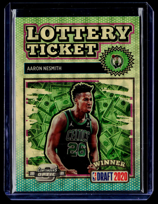2020-21 Panini Contenders Optic #14 Aaron Nesmith Lottery Ticket Gold Vinyl #/1
