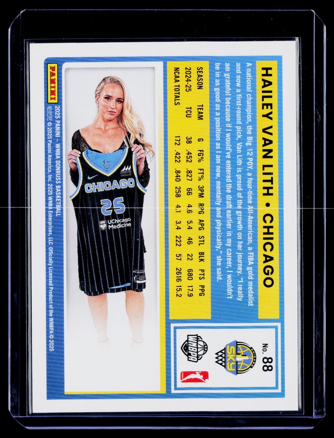 2025 Donruss WNBA #88 Hailey Van Lith Blue Shimmer #/49
