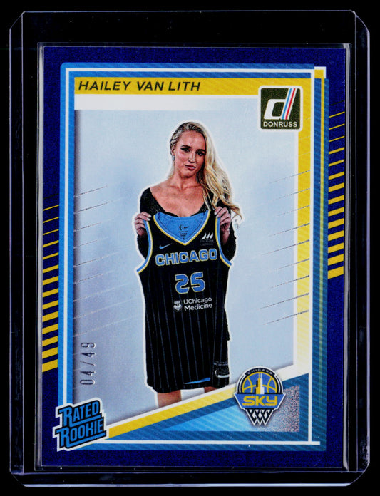 2025 Donruss WNBA #88 Hailey Van Lith Blue Shimmer #/49