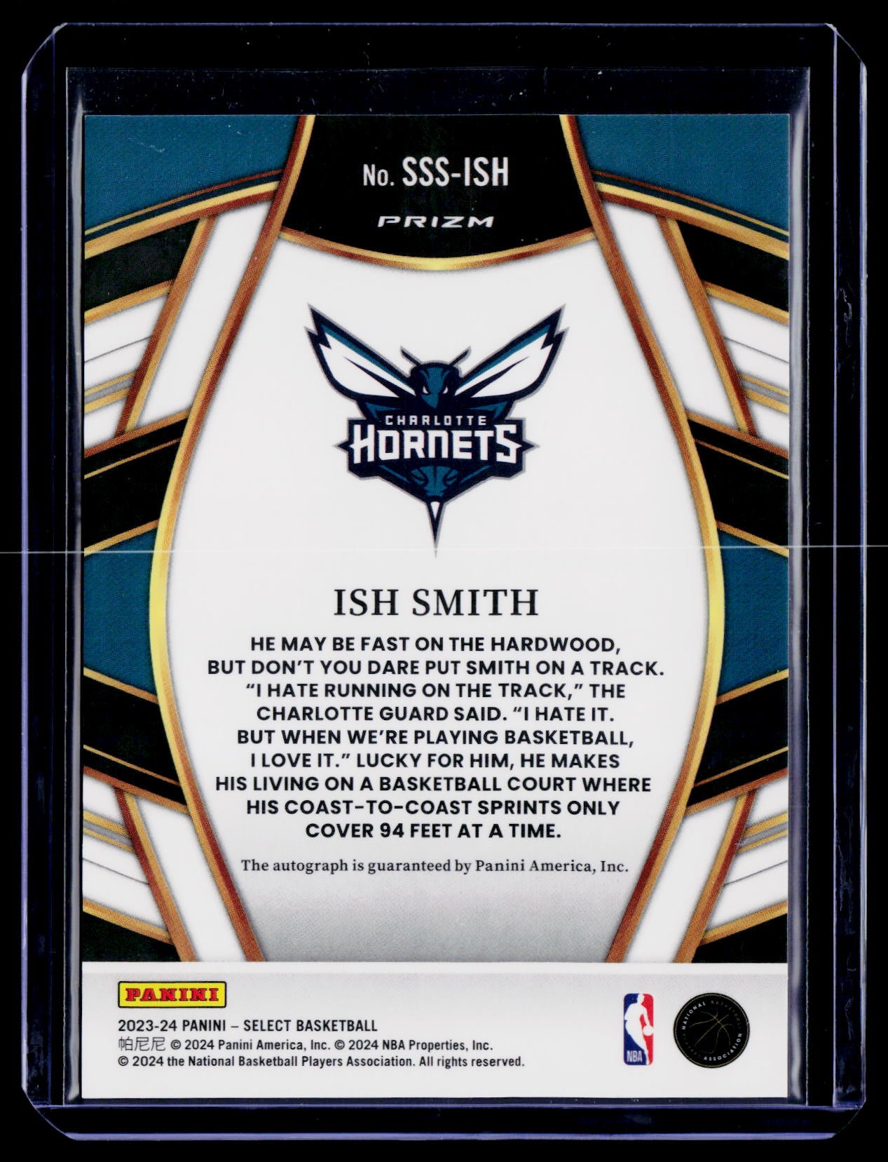 2023-24 Panini Select #SSS-ISH Ish Smith Signature Selections