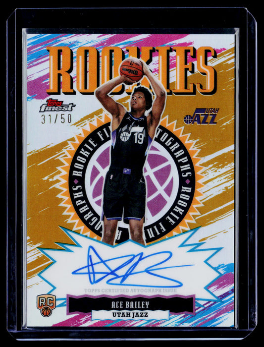 2025-26 Finest #RFA-AB Ace Bailey Rookie Finest Autographs Gold Refractor #/50